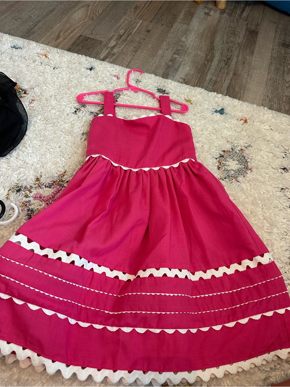crown & ivy Bright Pink Dress with White Trim